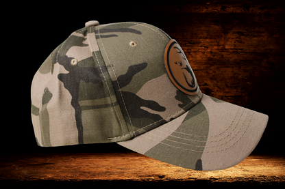 Camo with leather hunting patch