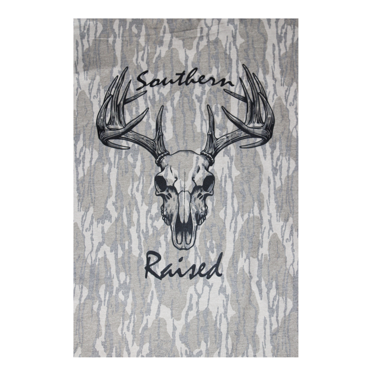 Mossy Oak Bottomland with deer skull