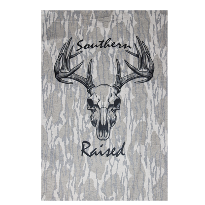 Mossy Oak Bottomland with deer skull