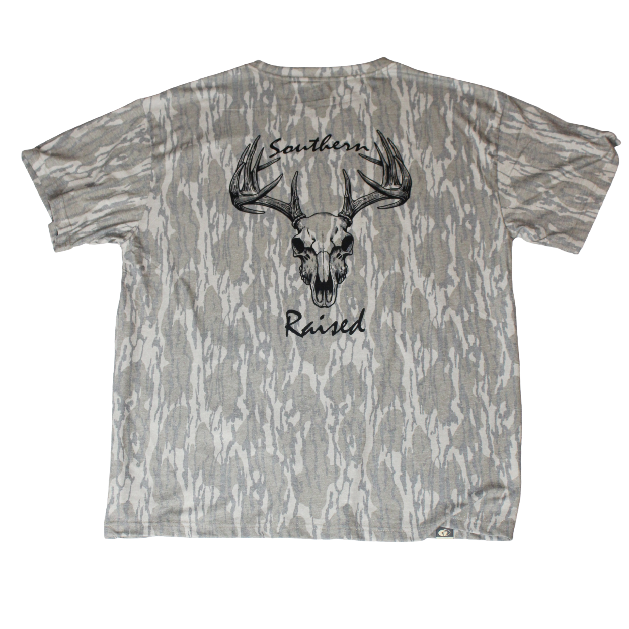 Mossy Oak Bottomland with deer skull