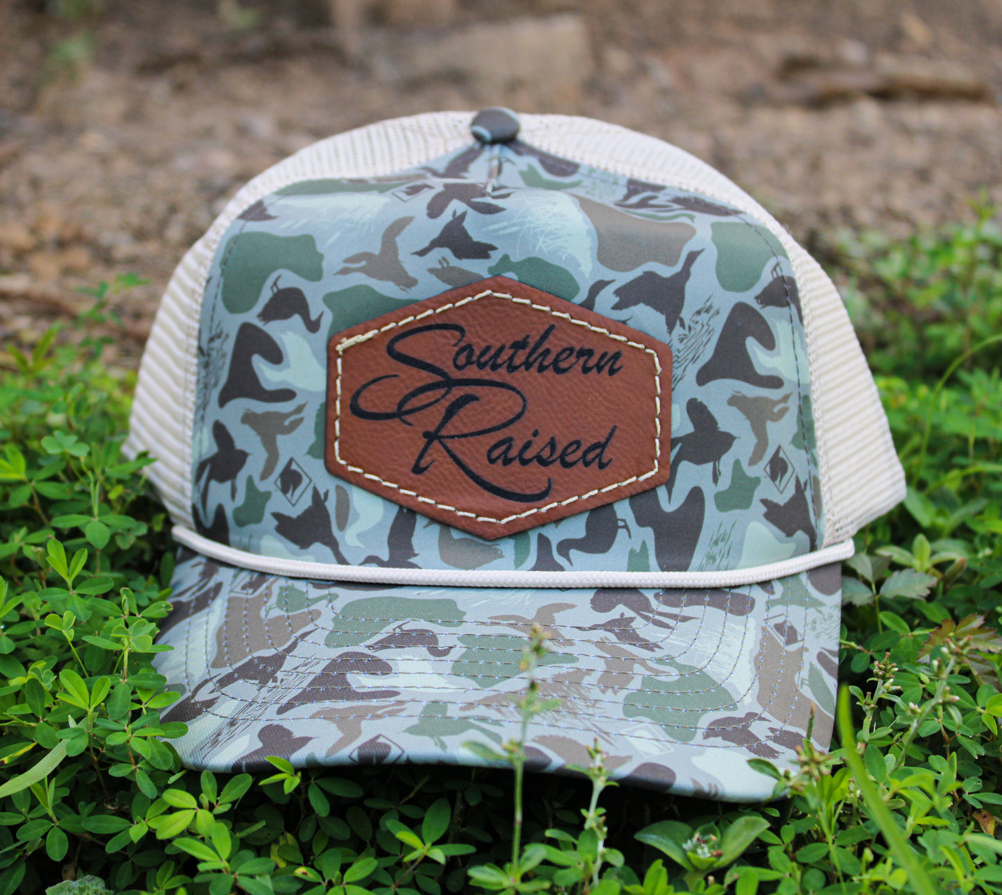 Dri-Duck Green Camo hat with Southern Raised patch