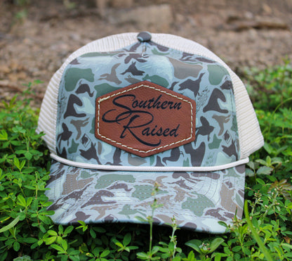 Dri-Duck Green Camo hat with Southern Raised patch