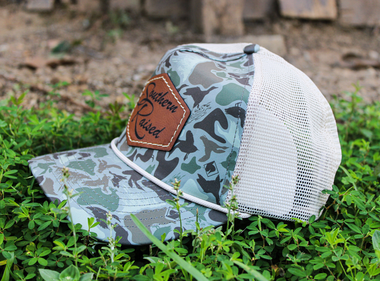 Dri-Duck Green Camo hat with Southern Raised patch