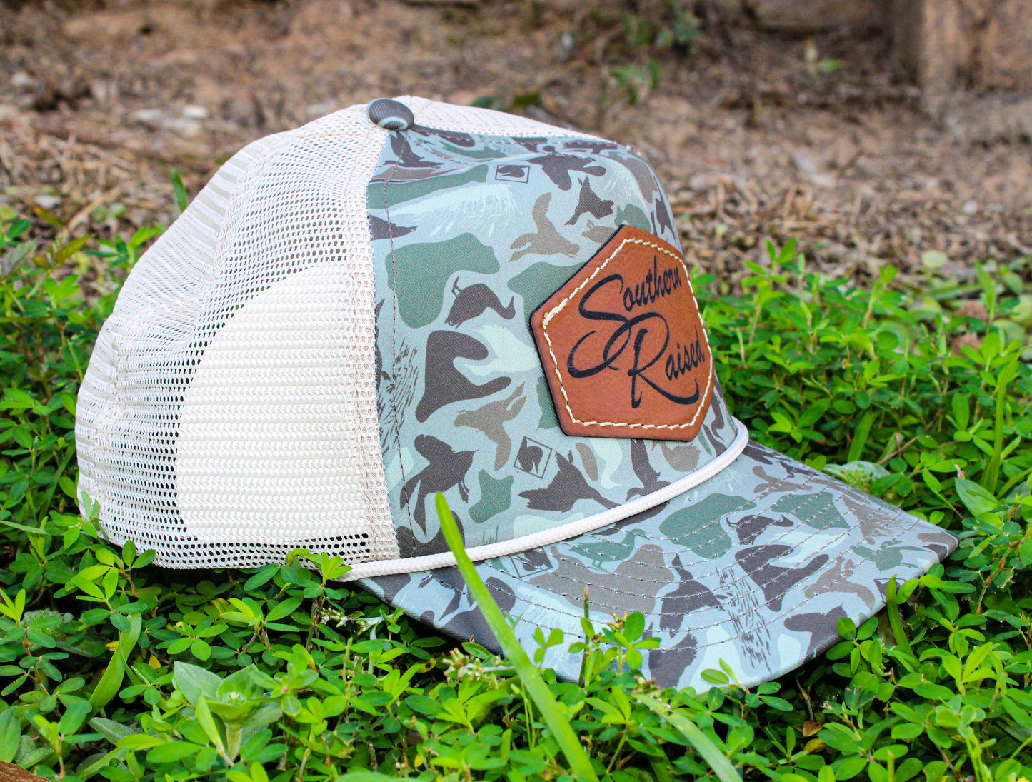 Dri-Duck Green Camo hat with Southern Raised patch