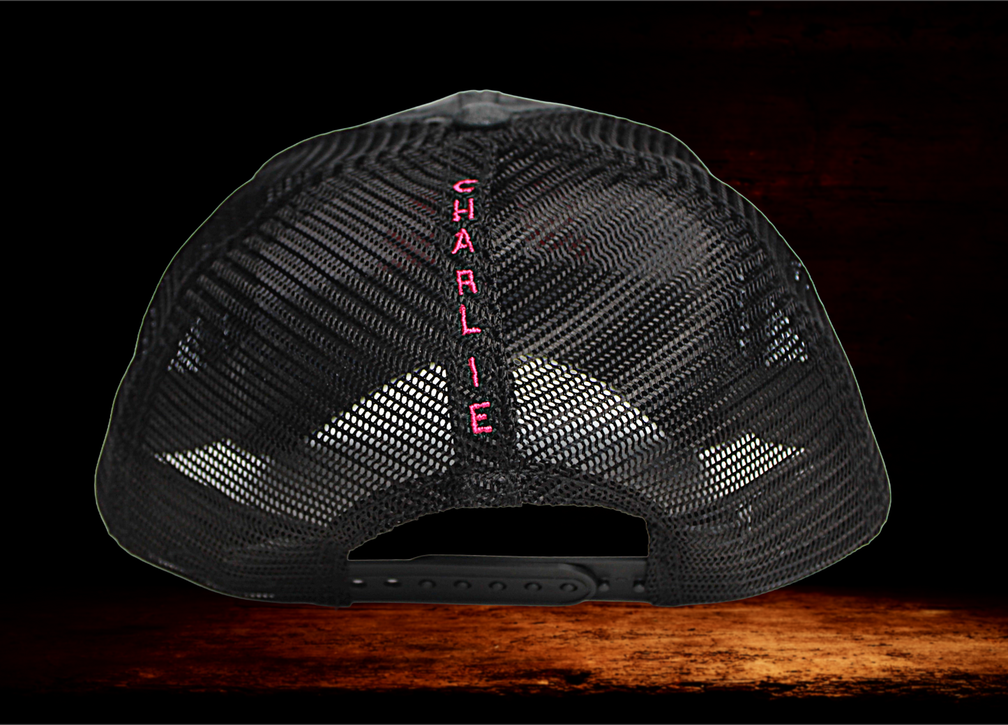 Infinity Black Leopard print Ponytail Hat, with pink "Faith over Fear" patch