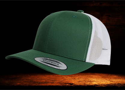 Yupoong Navy and white with camo patch