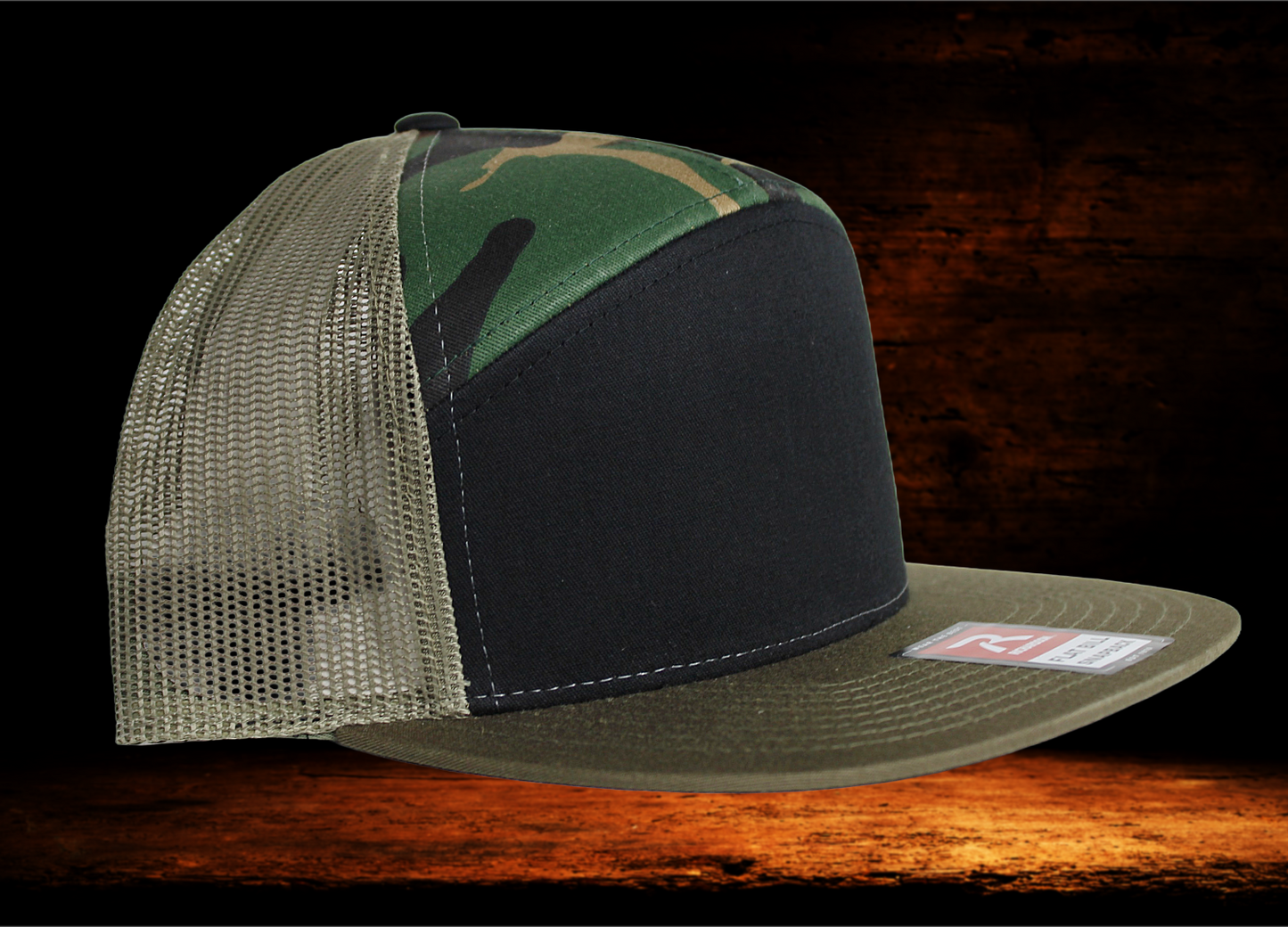 Richardson flat bill snap back with dog patch