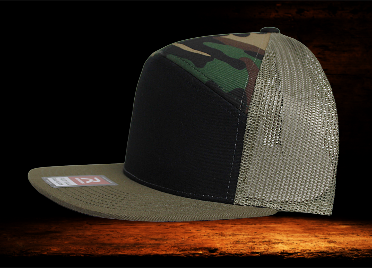 Richardson flat bill snap back with dog patch