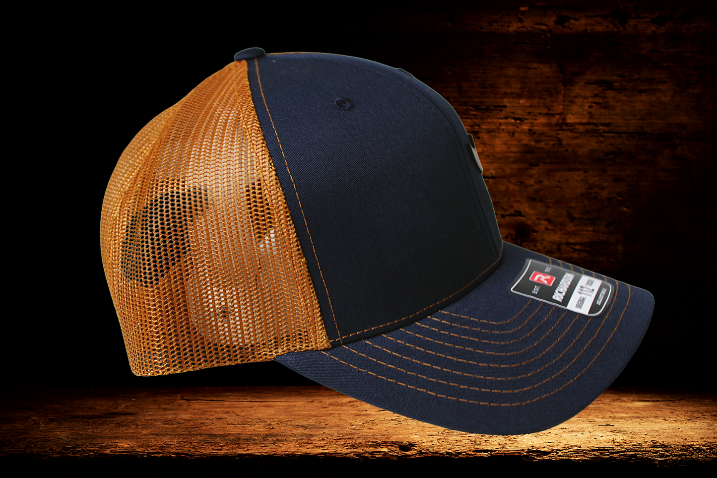 Navy and Bronze hat with colorful Pheasant