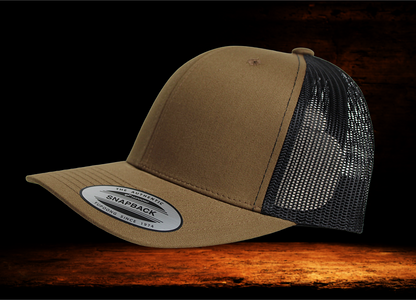 Yupoong Navy and white with camo patch