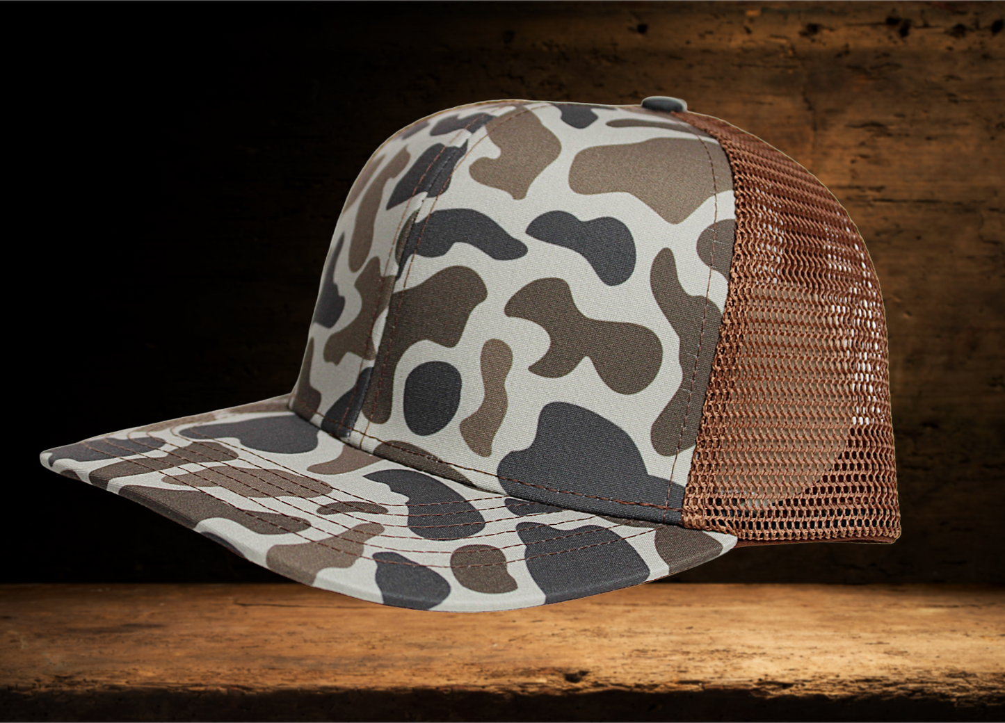 Brown Camo Lost hat Faith over Fear Patch