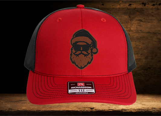 Richardson 112 Red and Black with Santa Patch