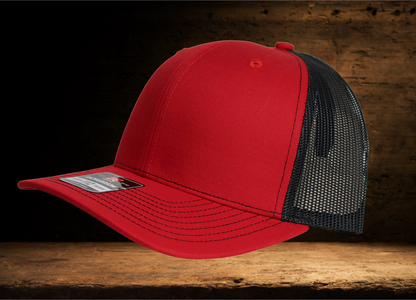 Richardson 112 Red and Black with Santa Patch