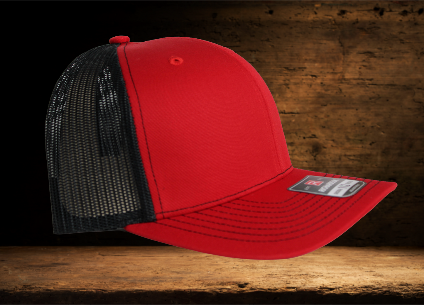 Richardson 112 Red and Black with Santa Patch