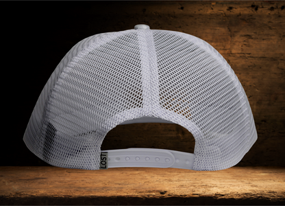 White Camo Lost Hat with Grateful Patch